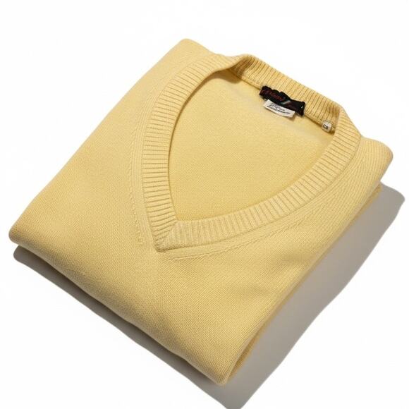 Brioni Other - Vintage Brioni Roma 100% Cashmere V Neck Sweater Men's 56 (US XL) Pale Yellow